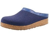 HAFLINGER mens Wool Felt Slippers, Blue Cascade 68, 6