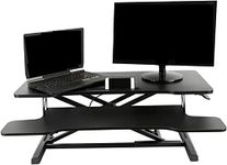 CKDCARES Adjustable Standing Desk Converter, 31 Inch Height Adjustable Desk Riser up to 20 inch Sit Stand Desk Dual Monitor Workstation with Keyboard + Mouse Tray | Stepless Any Height Lock Height Adjustable, Ergonomic, Gas Spring, Easy Installation