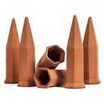 Develoo 6PCS Plant Watering Stakes-Terracotta Self Watering Spikes Home Vacation Plant Waterer Self Irrigation Watering System for Indoor Outdoor Garden House Plants
