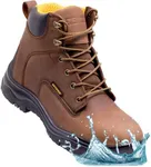 EVER BOOTS Waterproof Work Boots for Men, Hiking, Zapatos de Trabajo (8.5, Dark Brown)