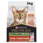 PRO PLAN® Adult 1+ STERILISED VITAL FUNCTIONS Rich in Salmon Dry Cat Food 3kg, For Neutered Cats