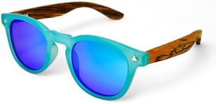 Sun Valley Kids Polarized Sunglasses Mirrored Wooden for Boys & Girls with UV Protection (Sea Blue)