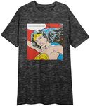 Wonder Woman I Am Wonder Woman Women's Black Heather Short Sleeve Sleep Shirt-Small