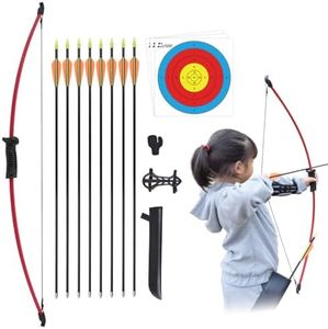 Archery Recurve Bow and Arrow Set Recurve Bows for Archery Youth Junior Beginner Kids Longbow Training Target Practice Outdoor