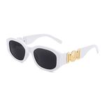 FEISEDY Small Square Sunglasses for Women Men Vintage Trendy Irregular Sunglasses B2322