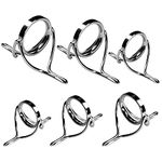 QualyQualy Fishing Rod Guides Repair Kit Stainless Steel Ring Rod Rebuilding Fishing Rod Eyes Replacement 6pcs