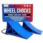 Boat Trailer Chocks and RV Wheel Chocks for Travel Trailers 2 Pack Camper Wheel Chock and Trailer Wheel Chock RV Tire Chocks with Rope and Rubber Pads for 5th Wheel