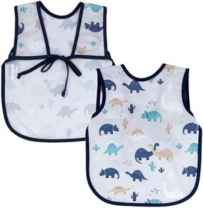BapronBaby Desert Dinos Bapron - No Neck Tie Safer Bib for Baby & Toddler - Soft Waterproof Stain Resistant - Machine Washable - Sz Preschool 3-5yrs