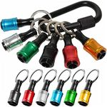 6Pcs Upgrade Bit Holder Keychain 1/4" Hex Shank Aluminum Alloy Screwdriver Bits Holder Light-weight Quick-change Extension Bar Drill Screw Adapter Change Portable for Power Drill Bit Extensions