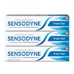Sensodyne Toothpaste Fresh Gel Combo pack, Sensitive tooth paste for daily sensitivity protection, 450 gm multi-pack (150 gm x 3)