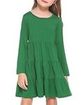 Arshiner Girl Long Sleeve Dress Tiered Ruffle Swing Tunic Shirt Dress