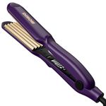 DSHOW Hair Crimper for Women - Crimping Iron with Titanium Ceramic Plates, 5 Adjustable Temps (140C-220C), Volumizing Crimper for 80s Fluffy Hairstyle, Auto Shut-Off, Dual Voltage Styling Tool[Purple]