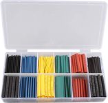 REES52 280 Pcs 5 Colors Shrinkage ratio: 2:1 Insulation Protection Flame Retardant PVC Heat Shrink Tubing Tube Sleeve Wrap Car Electrical Cable Wire Assortment Kit Set in a clear plastic box