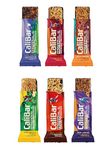 CaliBar Protein Bar Combo Pack - 6 Bars (Almond Choco, Cookie Crunch, Banana Binge, Berry Almond, Roasted Coffee, Choco Blueberry) | No Added Sugar, Gluten-Free, High Fiber, Delicious Taste, 100% Veg - Guilt-Free Snacking