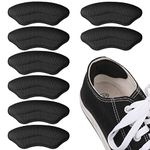 WLLHYF 4 Pairs Heel Grips Liner Cushions Inserts for Loose Shoes, Heel Cushion Pads 5D Comfort Shoe Grips Self-Adhesive Heel Inserts Heel Protectors to Reduce Friction Heel and Shoe (Black)