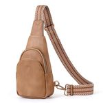 CLUCI Sling Bag Small Crossbody Bag for Women Leather Fanny Packs with Guitar Strap Fashion Waist Packs