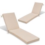 Crestlive Products Chaise Lounge Cushion Set of 2, Outdoor Cushion for Patio Furniture, Outside Chair Comfortable Cushion Weather Resistant for Lawn, Pool, 72''L x 21''W x 3.5''T (Beige)