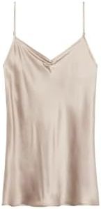 Intimissimi Silk Satin Top with V-Neckline Natural S
