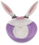 Boston International HHA22035 Easter Ceramic Bowl and Stainless Steel Spreader, Bunny Gnomes