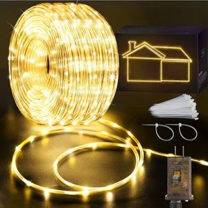 KNONEW 328FT Rope Lights Outdoor Indoor,1000LED String Lights Waterproof 8 Modes Clear Tube Lights for Outside,Bedroom,Wedding,Garden,Patio,Christmas,Tree,Rv,Holiday Decoration(Warm White)