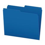 Pendaflex Colour File Folders, 1/2 Cut Tab, Letter, Blue, 100/Box