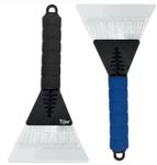 TIJAR® Heavy Duty Ice Scraper for Car Windscreens – Dual Frost & Snow Remover with Soft Foam Grip Handle – Durable Winter Tool for Cars, Vans & Vehicles - PACK OF 2