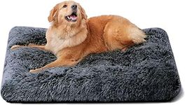 Tecageaon Dog Bed Mat,crate Pet Bed Mat Pad,Soft Plush Washable Dog Cage Bed,Anti Anxiety Comfortable Dog Cushion (L-95*65cm)