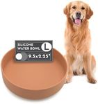 Should We Go? - The Perfect Dish - Durable Dog Water Bowl - No Spill - Less Mess Non-Tippable Water & Food Bowl, Pure Silicone, Spill Proof with Suction Cup, Suitable for All Pets, Large - Terracotta