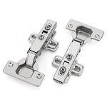 homdiy 20 Pack Frameless Cabinet Hinges 105 Degree Soft Close Cabinet Hinge Full Overlay, European Concealed Hinges for Kitchen Cabinet Door 2D Adjustable Clip-On for Easy Installation