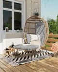GarveeLife Wicker Egg Chair with Ot