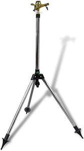 vidaXL Impulse Sprinkler Garden Watering Zinc on Tripod Base Lawn Spray Gun