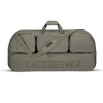 Legend Alpha Compound Bow Case - Travel Archery Bow Bag with Back, Shoulder Straps - Soft Padding, Exterior & Inside Pockets, Cam Protectors - Fits MTM Ultra Compact Arrow Cases - 37x16.5 Interior