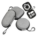 BetterJonny 3 Pack Earbud Case, EVA Hard Earphone Carrying Case Portable Storage Earbud Pouch Case Mini Earbud Pouch for Bluetooth Ear Buds USB Adapter Cable Coin Pouch Wallet (Grey)