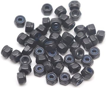 binifiMux 100pcs M3-0.5mm Pitch Black Nylock Nuts Nylon Insert Self Locking Nuts for RC