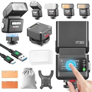 Godox IT32 TTL Mini Flash with X5 2.4G Wireless Flash Trigger Kit, Magnetic Hotshoe & Trigger 2-in-1，HSS 1/8000s,GN 18,LED Modeling Lamp，Colorful Touch Screen,Rotatable Flash Head (IT32+X5L)