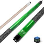 CUEBAR Pool Stick, 58" Pool Cue for Adults, Billiard House Bar Pool Cue Sticks 2-Piece, Hand-Painted Pool Table Stick for Men Women - Green,19 Oz