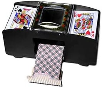Moaobooh Mélangeur de Cartes à 2 Plats, mélangeur de Cartes électrique, à Piles, pour la Maison, Les fêtes, Les Clubs, Les Jeux de Poker de Bridge