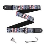 Rayzm Ukulele Strap, Bohemian Style Knitting Cotton Belt for Ukulele or Small Size Guitar, 4 cm Wide, Adjustable Length