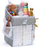 Cradle Star Hanging Changing Table Organizer - Cot Organizer - Nursery Organizer - Hanging Storage Door - Baby Changing Organizer with Multiple Compartments - 43 x 23 x 23 cm - Grey