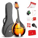 Vangoa Mandolin Instrument A Style Sunburst Acoustic Mandolin for Beginners with Tuner, Strings, Gig Bag, Picks