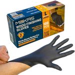 MāKRS - Nitrile Wood Finishing Gloves, 6 Mil Nitrile Gloves, Powder and Latex-Free Disposable Gloves, Rubber Gloves Disposable for Staining, Painting, and More, Black Gloves, Nitrile Gloves Large