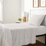 Amazon Basics Heather Cotton Jersey Bed Sheet Set - Twin, Oatmeal