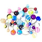 BodyJewelryOnline Belly Button Ring 20 Mixed Colors and Designs - No Duplicates - 316L Surgical Steel