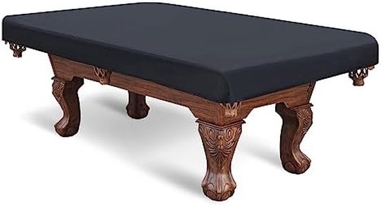 PATIKIL 8 Feet Billiard Pool Table Cover, Waterproof Outdoor Indoor 420D Polyester Dustproof Sun Rain Protection Billiard Table Covers for Patio Table Snooker Billiard Table, Black