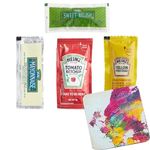 Heinz Ketchup, Relish, Mustard & Mayonnaise Packets (50 of each) (200 Total) Ultimate Condiment Bundle - Ensemble Ultime de Condiments : Sachets de Ketchup, Moutarde & Mayonnaise Heinz and a one of a kind Abstract Art Coaster by PaLiSoL CREATiONS