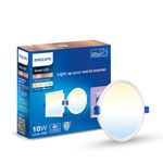 Philips 10W Round Wi-Fi Smart Led Ceiling Light for Home with Music Sync Function|Amazon Alexa & Google Assistant Compatible|Cut Out: 4.17 Inch|Tunable White,Pack of 1 (Wiz Prime Neo),E27
