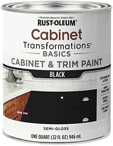 Rust-Oleum 372012 Transformations Basics Cabinet & Trim Paint, Quart, Black 32 Fl Oz (Pack of 1)