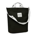 MAYMOONER Women Canvas Tote Bag Shopping Handbag Shoulder Cross Body Bag Ladies Casual Chic Bags Color Black