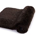 Walensee Bathroom Rug Non Slip Bath Mat for Bathroom (16 x 24, Brown) Water Absorbent Soft Microfiber Shaggy Bathroom Mat Machine Washable Bath Rug for Bathroom Thick Plush Rugs for Shower