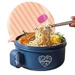 Microwave Ramen Bowl Set Noodle Bowls with Lid Speedy Ramen Cooker in Minutes BPA Free and Dishwasher Safe for Office College Dorm Room Instant Cooking (Pink)